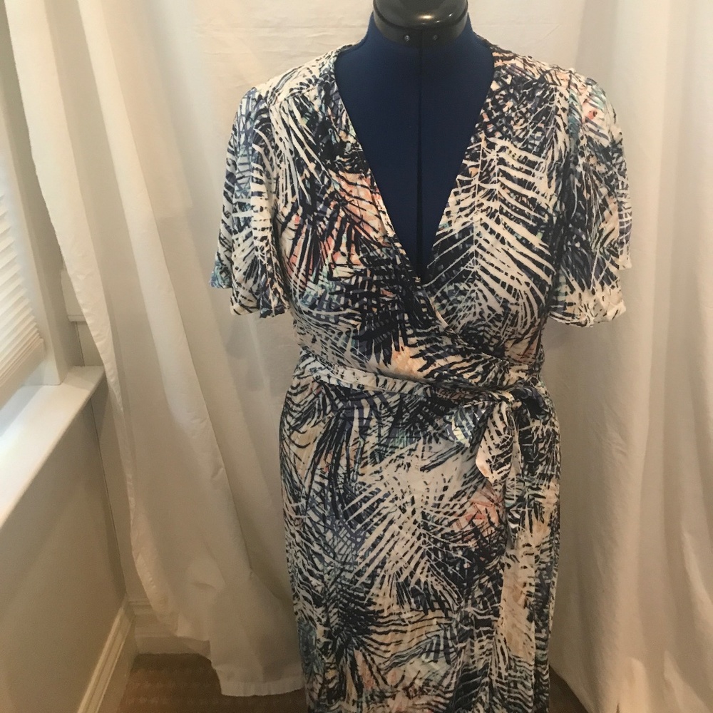 Lovestitch Tropical Print Wrap Maxi Dress